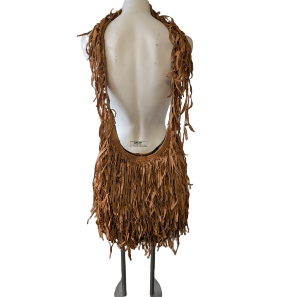 Vintage Leather Satchel Bag Completely Fringed Bohemian Coastal Cowgirl Western